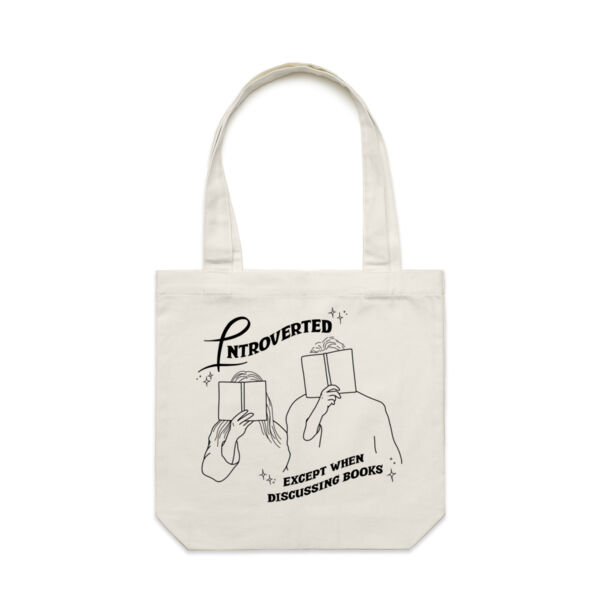 Introverted (black line) - AS Colour Carrie Tote Bag  Thumbnail