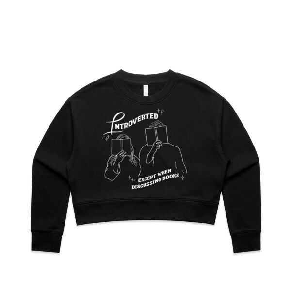 Introverted (white line) - AS Colour Women's Relax Crop Crew Thumbnail