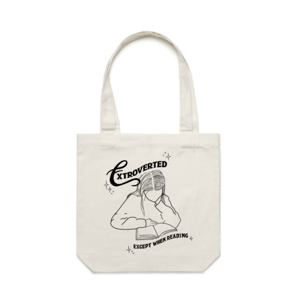 Extroverted (black-line) - AS Colour Carrie Tote Bag  Thumbnail