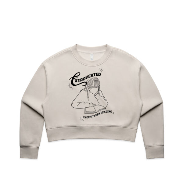 Extroverted (black-line) - AS Colour Women's Relax Crop Crew Thumbnail