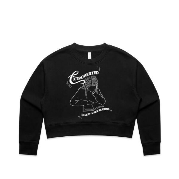 Extroverted (white line)  - AS Colour Women's Relax Crop Crew Thumbnail