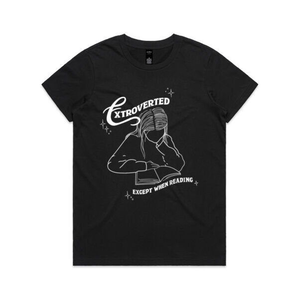 Extroverted (white line)  - AS Colour Womens Maple Tee Thumbnail